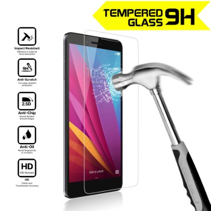 Nearpow(TM) [2 Pack] Huawei Honor 5X 5.5" Screen Protector, [Tempered Glass] Screen Protector with [9H Hardness] [Crystal Clear] [Easy Bubble-Free Installation] [Scratch Resist]