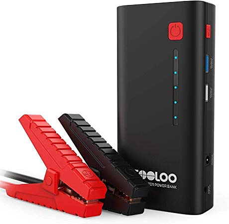 GOOLOO 800A Peak 18000mAh SuperSafe Car Jump Starter with USB Quick Charge 3.0 (Up to 7.0L Gas or 5.5L Diesel Engine), 12V Portable Power Pack Auto Battery Booster Phone Charger Built-in LED Light