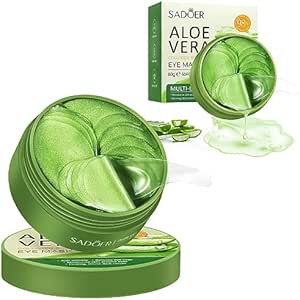 Under Eye Mask - 60 PCS Aloe Vera Under Eye Patches - Combat Puffy Eyes, Dark Circles, Fine Lines, and Wrinkles Using Pure Natural Extracts