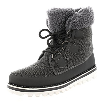 Polar Products Womens Waterproof Durable Snow Winter Hiking Fleece Ankle Boots