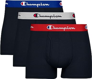 Champion Men's Trunks, Every Day Comfort Stretch Cotton Moisture-Wicking Underwear, Multi-Pack