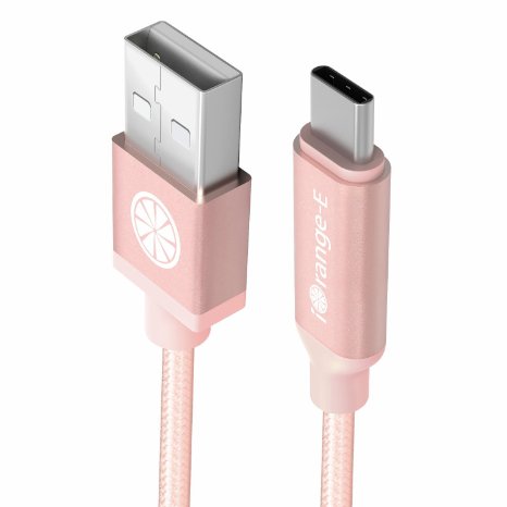 Type C, iOrange-E 6ft USB C to USB Braided Cable for LG G5, OnePlus 2, Nexus 6P, 5X, Apple Macbook 12 inch, Lumia 950, ChromeBook Pixel, Nextbit Robin, HTC 10, Nokia N1 Tablet and More, Rose Gold