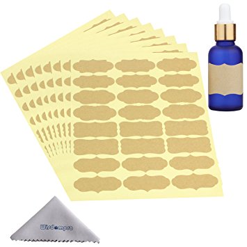 Wisdompro Fancy Shape Stickers Labels for Essential Oil Bottle and Food Jars - 8 Sheet (192Pcs) - Large