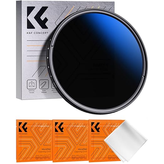 K&F Concept 40.5mm Variable ND Lens Filter ND2-ND400 (1-9 Stops) 18 Multi-Layer Coatings Adjustable Neutral Density Ultra Slim Lens Filter for Camera Lens (K-Series)