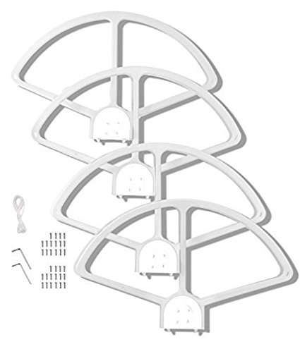 SSE® Quick Disconnect Quick Mount Release Snap On/off Prop Guards for DJI Phantom 3 4K, Professional, Advanced, Standard   Phantom 2 and Phantom 1 Quadcopters (White)