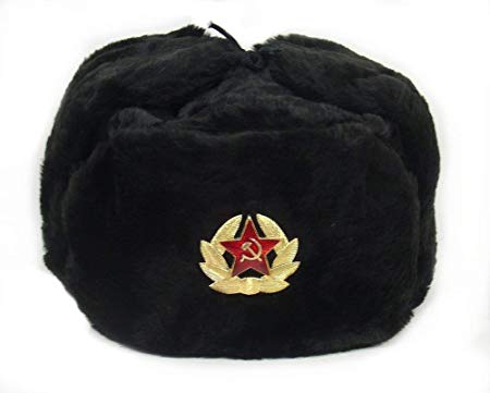 Russian Soviet Army Fur Military Cossack Ushanka Hat