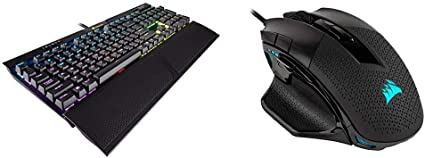 Corsair K70 RGB MK.2 Mechanical Gaming Keyboard - USB Passthrough & Media Controls - Cherry MX Brown & Nightsword RGB - Comfort Performance Tunable FPS/MOBA Optical Ergonomic Gaming Mouse