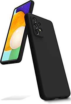 Goospery Liquid Silicone Case for Galaxy A52 (4G/5G) Silky-Soft Touch Full Body Protection Shockproof Cover Case with Soft Microfiber Lining - Black
