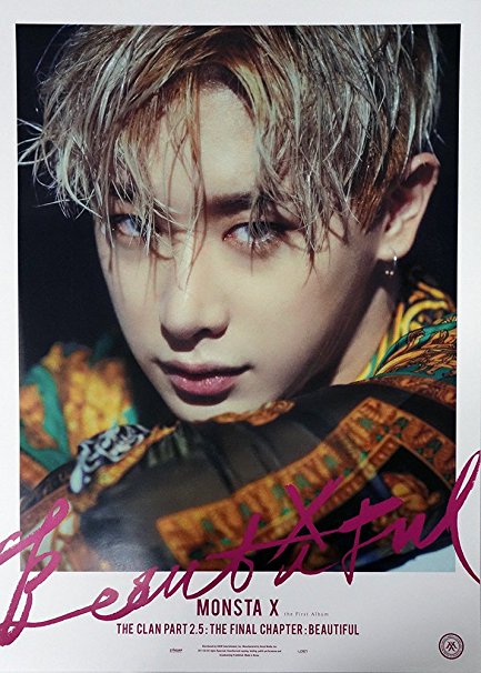 MONSTA X - BEAUTIFUL (Vol.1) [Wonho ver.] OFFICIAL POSTER with Tube Case 24.4 x 17.7 inches