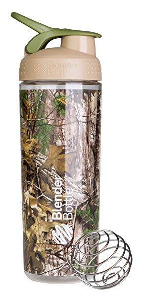 BlenderBottle SportMixer Sleek Shaker Bottle, Realtree Camo, 28-Ounce