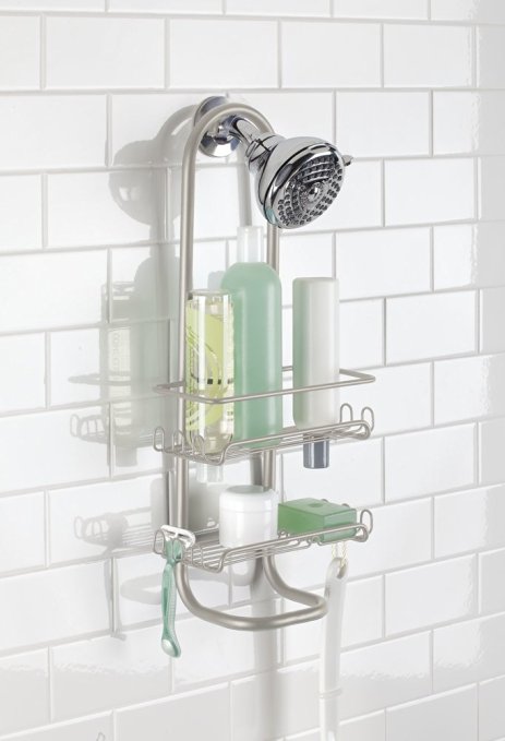 mDesign Shower Caddy, Storage for Shampoo, Conditioner, Soap - Satin