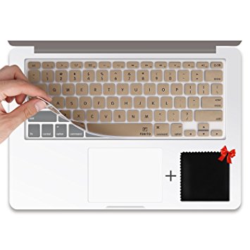 Ultrathin Keyboard Cover, FORITO Keyboard Skin for Macbook Pro 15 / Pro 13, for Macbook Air, for Macbook Wireless Keyboard and for iMac, for 13" 15" and 17" With / Without Retina (Golden)