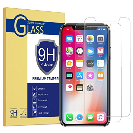 Famavala [2 Pack] Tempered Glass Screen Protector for 5.8-inch iPhone X 2017 [9H Hardness] [Premium Clarity] [Scratch-Resistant]