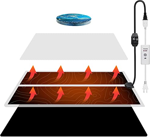 Pradory Resin Curing Machine Resin Heating Mat,Resin Curing Heating Mat with Heat-Resistant Pad Quickly Heated,Epoxy Resin Dryer Mat with Silicone Mats and Timing Function Suitable for Epoxy Resin