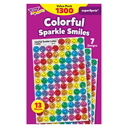 Colorful Sparkle Smiles Stickers Value Pack (1300 Stickers)