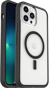 OtterBox Clear case with colorful grip edge for iPhone 13 Pro Max (Only) - BLACK CRYSTAL (Clear/Black)