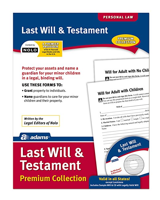 Adams Last Will and Testament, Forms and Instructions, Includes CD (LF235)