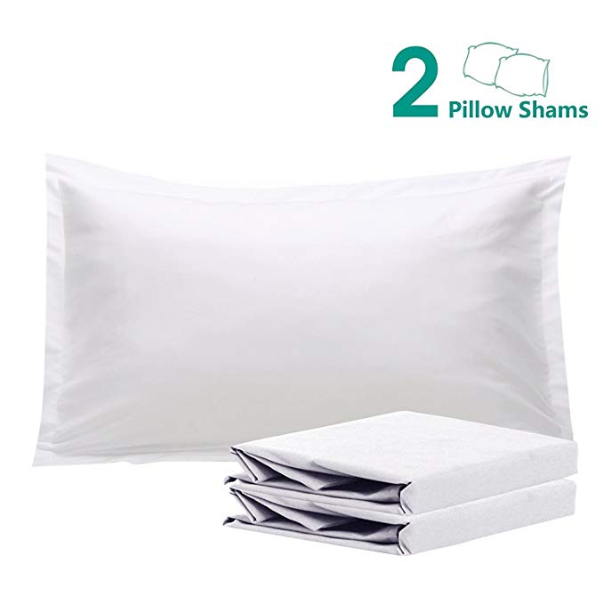 NTBAY 100% Brushed Microfiber King Size Pillow Shams Set of 2, Soft and Cozy, Wrinkle, Fade, Stain Resistant (20x36 inches, White)