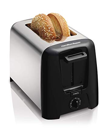 Hamilton Beach 22614R 2 Slice Chrome Toaster, Black