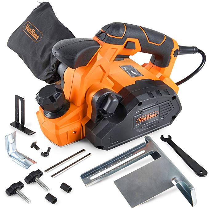 VonHaus 900W Electric Hand Planer with 82mm Planing Width. Maximum Planing Depth 3mm. 16000 RPM.