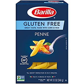 BARILLA Gluten Free Penne Pasta, 12 Ounce - Non-GMO Gluten Free Pasta Made with Blend of Corn & Rice - Vegan Pasta