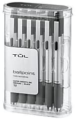 TUL BP3 Ballpoint Retractable Medium 1.0mm, Black 12pk