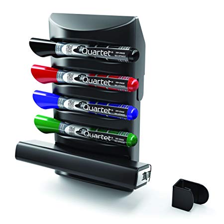 Quartet Prestige 2 Connects Marker Caddy, 4 EnduraGlide Dry-Erase Markers, 1 Eraser (85377)