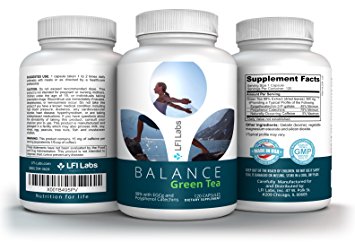 Balance Green Tea EGCG Extract — Supplement with Green Tea Pills for Weight Loss, Metabolism & Healthy Heart; Natural Caffeine for Gentle Energy; Antioxidant to Fight Free Radicals; 120 Capsules