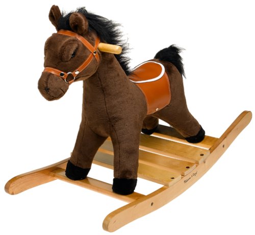 Melissa & Doug Plush Rocking Horse - Wooden Base and Handles Plus Saddle and Harness