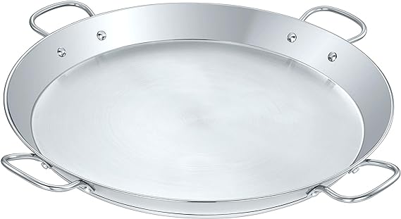 Concord Premium Stainless Steel Paella Pan with Heavy Duty Triply Bottom (20" (50 CM))