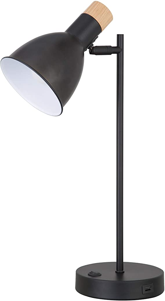 Amazon Brand – Rivet Scandinavian Task Lamp, 19"H, Matte Black