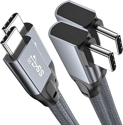 UseBean L字USB C to USB Cケーブル4.5M(2本セット)【USB 3.2 Gen 2X2 20Gbpsデータ転送PD対応100W超急速充電】USB Type Cケーブル,4K/60Hz映像出力に ナイロン編み 断線防止 高耐久タイプc充電ケーブルThunderbolt 3/4 MacBook Pro,iPad Pro,Galaxy,Pixel等USB-C機種対応