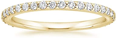 PAVOI 14K Gold Plated Sterling Silver Cubic Zirconia Diamond Stackable Eternity Bands for Women