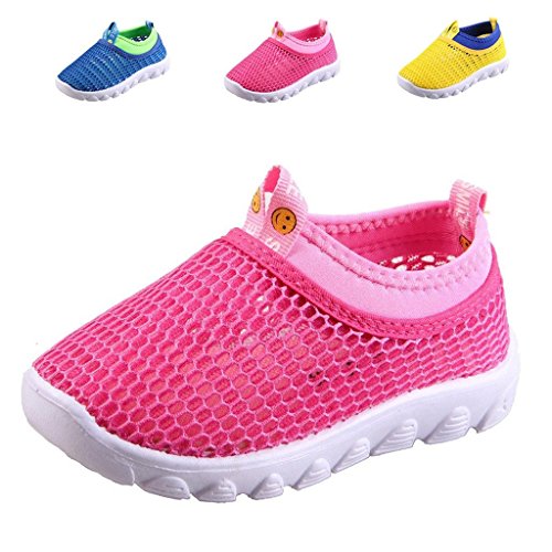 WALUCAN Boy and Girl's Breathable Mesh Running Shoes Outdoor Anti-Slip Sneakers (Little/ Big Kids)