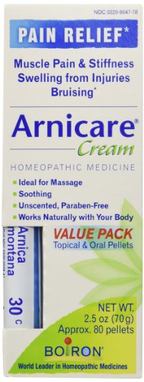 Arnica Cream Value Pack Cream and Arnica 30C Pellets Boiron 2.5 oz   80 Cream   Pellet