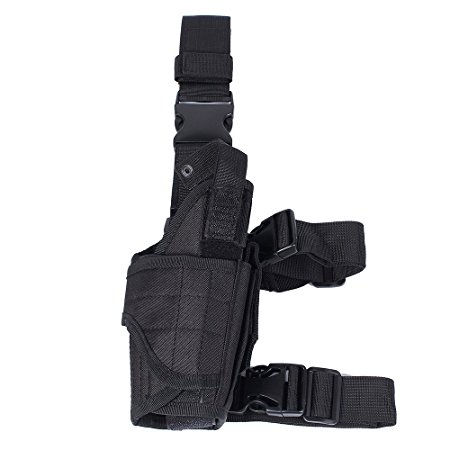 Tactical Drop Leg Gun Holster Adjustable Right Handed Thigh Pistol Pouch