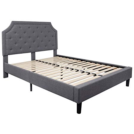 flash furniture SL-BK4-Q-LG-GG Bed Queen Light Grey