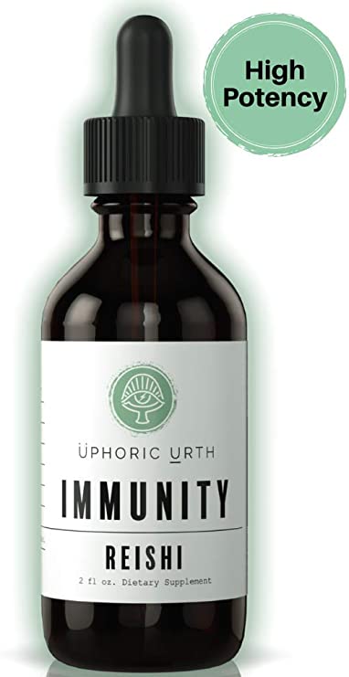 Uphoric Urth Reishi Mushroom Extract Tincture - Natural Support for Immunity | Benefits Healthy Immune Response, Manages Inflammation, Lower Blood Sugar, Improve Sleep, Balance Hormones (60 Servings)