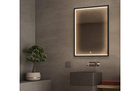 GetInLight LED Wall Mounted Lighted Vanity Mirror with Touch Sensor Dimmer Switch, 3000K(Soft White), ETL Listed, Damp Location Rated, IN-0405-5-24-36-3K