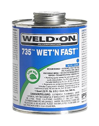 IPS CORPORATION GIDDS-451200 PVC Weld On Cement Wet N Fast Blue 1/4 Pint
