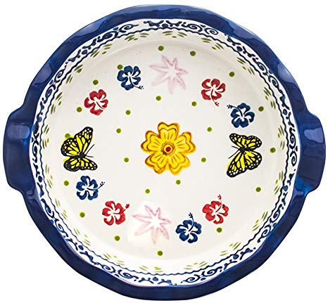 CJH European Style Hand-Painted Curling Ceramic Bakeware Cheese Risotto Baking Tray Oven Cake Plate Pizza Dish Household Dishes