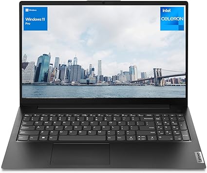 LENOVO V-Series V15 Gen 2 Business Laptop, 15.6" FHD Display, Intel Celeron N4500, 8GB RAM, 256GB SSD, Webcam, HDMI, Wi-Fi, Windows 11 Pro, Black