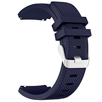 Gear S3 Frontier / Classic Watch Band, VONTER Soft Silicone Replacement Sport Strap for Samsung Gear S3 Frontier / S3 Classic / Moto 360 2nd Gen 46mm Smart Watch, NOT FIT S2 & S2 Classic,Midnight Blue
