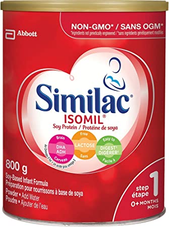 Similac Isomil with DHA Non-GMO Baby Formula, Powder, Lactose-Free, 800 g, 0  Months