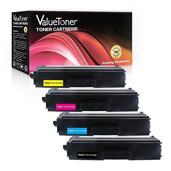 Valuetoner Compatible for Brother TN433 TN-433 TN431 TN 431 Toner Cartridge (Black/Cyan/Magenta/Yellow) 4 Pack for Brother MFC-L8900CDW HL-L8360CDW HL-L8260CDW HL-L8360CDWT MFC-L8610CDW MFC-L9570CDW