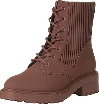 Amazon Essentials Women's Rubberized Combat Boot with Chunky Outsole