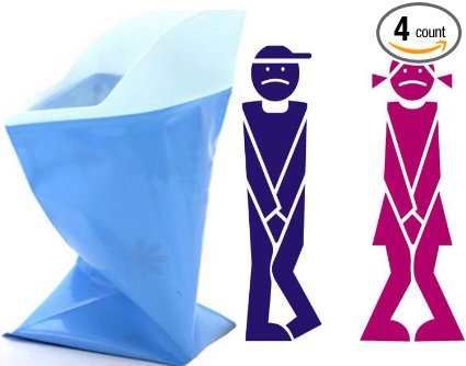 ToBe-U Unisex Men Women Children Brief Relief Disposable Urinal Bags Super Absorbent Packs for Travel Car Traffic Jam Camping 4 Pieces