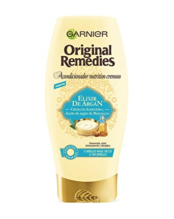 Garnier Original Remedies Elixir de Argán Acondicionador nutritivo cremoso sin silicona para un pelo muy seco y sin brillo - 250 ml