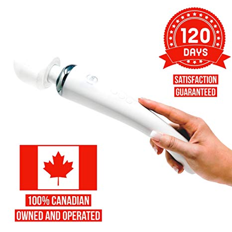 Spot on! wand massager, cordless rechargable wireless handheld Therapeutic neck and back deep tissue massage travel friendly for women (white)