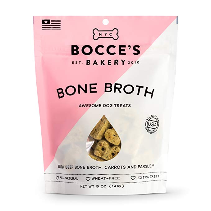 Bocce'S Bakery Bone Broth Biscuits Bag Dog Treat, 5 Oz